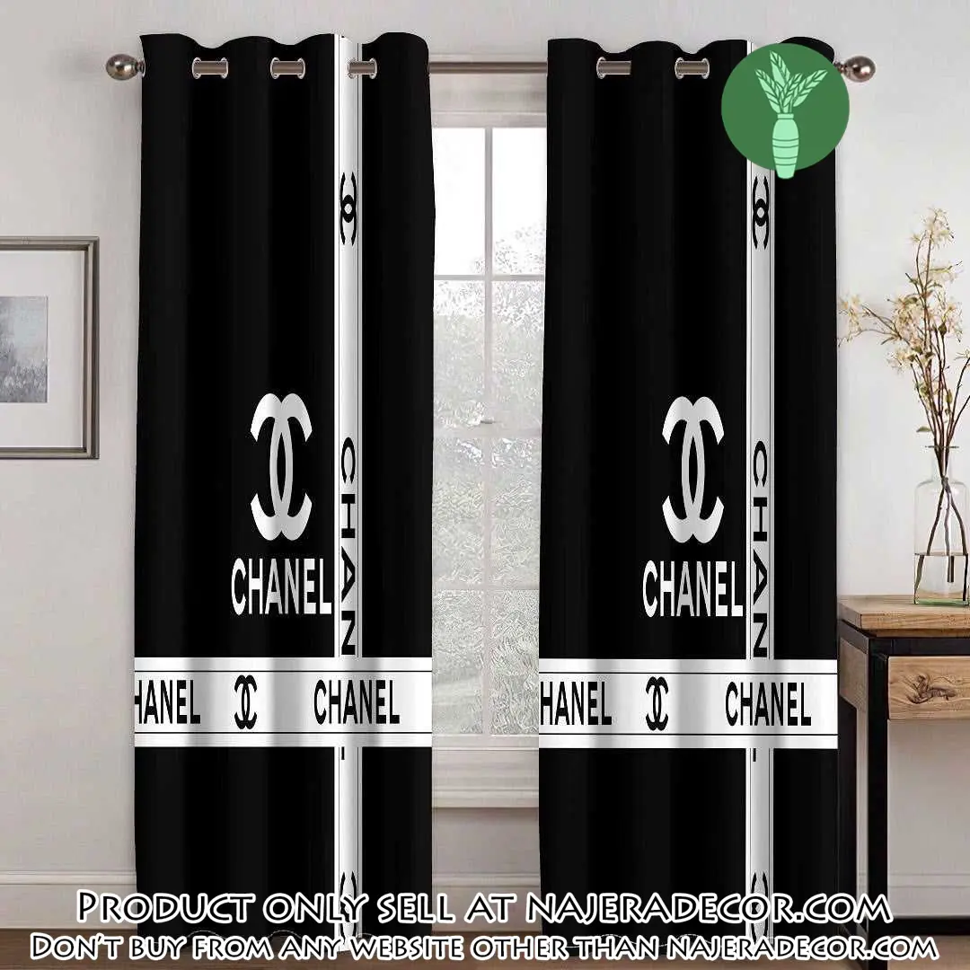 Chanel black premium window curtains hot  set wc107 njr3142151